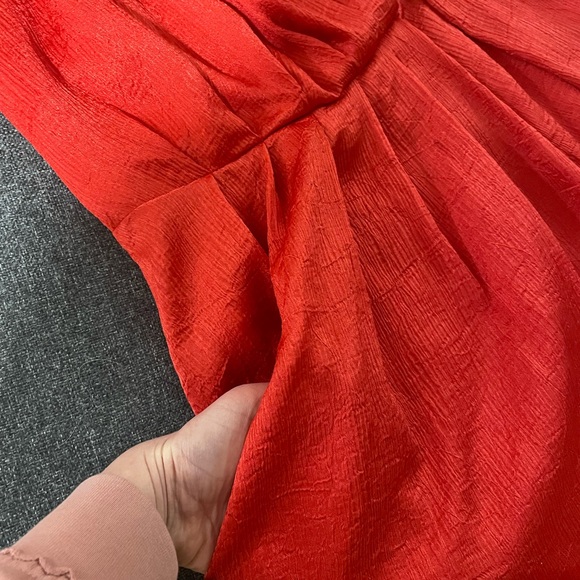 Strapless Coral Rachel Roy Flounce Mini Dress with Pockets - size 8 - Like New - Picture 5 of 8